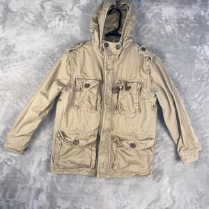 GapKids Khaki Military Style Hooded Jacket Boys Girls Size M 8 Medium
